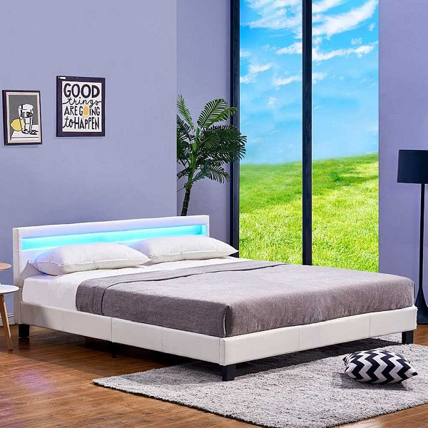 HOME DELUXE Lit LED ASTRO - 180 x 200 cm blanc, 49583