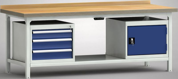 Etabli professionnel hydraulique KLW - 2000 x 800 x 750 - 930 mm L x P x H, WPJL50-20M45-E2V02