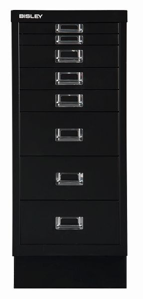 Bisley MultiDrawer ™, série 29er avec support, A4, 8 tiroirs, noir, L298S633