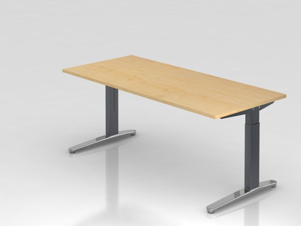 Bureau Hammerbacher pied C 180x80cm érable/graphite (poli), forme rectangulaire, VXB19/3/GC