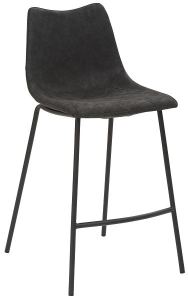 Mayer Sitzmöbel tabouret de comptoir mySOLO, revêtement d'assise en cuir synthétique noir vintage, structure à quatre pieds thermolaqué noir, 1175_V3_547