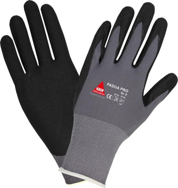 Hase Safety PADUA PRO, Gants de sécurité à 5 prises, mousse de nitrile, taille : 7, UE : 10 paires, 508690-7