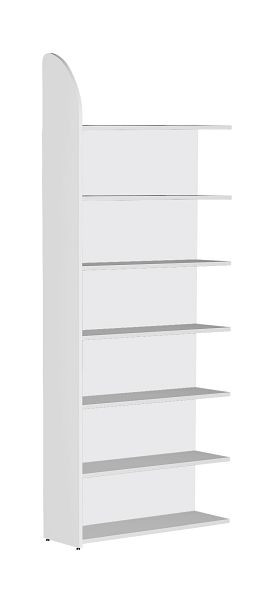 Kerkmann DANTE étagère 2600 x 1000 mm avec paroi arrière, 7 étagères, blanc, 50974710