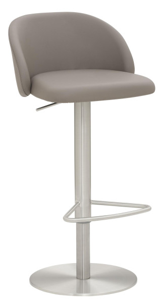Mayer Sitzmöbel , structure en chrome brossé, aspect acier inoxydable, assise/dossier rembourrés, taupe, cuir véritable, 1216_04_81024
