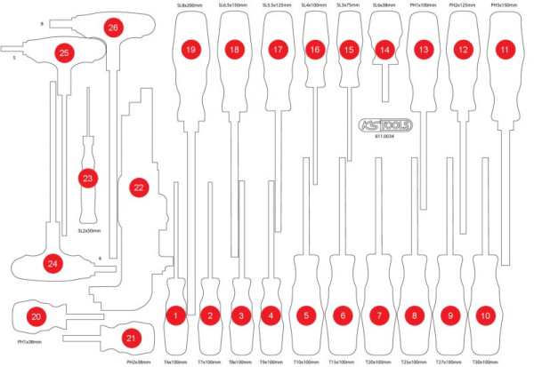 KS Tools Insert en mousse vide pour 811.0034, 811.0034-97
