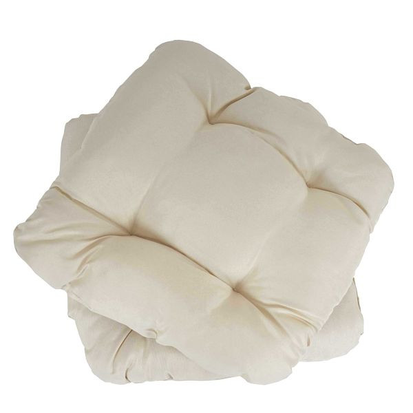 Mendler ensemble de 2 coussins de siège Dublin, coussins de chaise, 41x38x8cm, crème, 37609