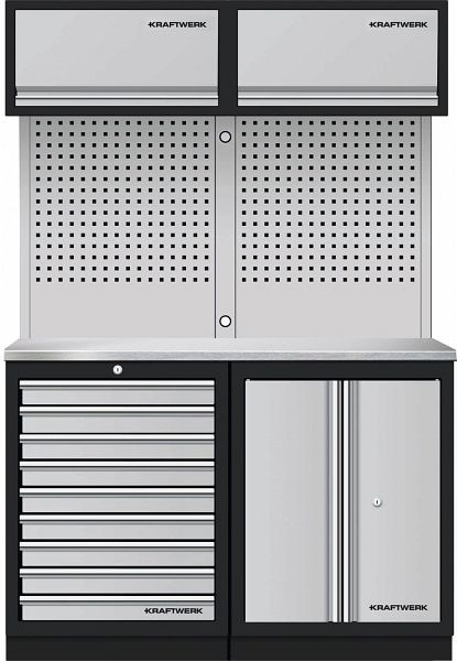 Kraftwerk Mobilio armoire murale double, acier inoxydable, 3964K-9S-K2IX