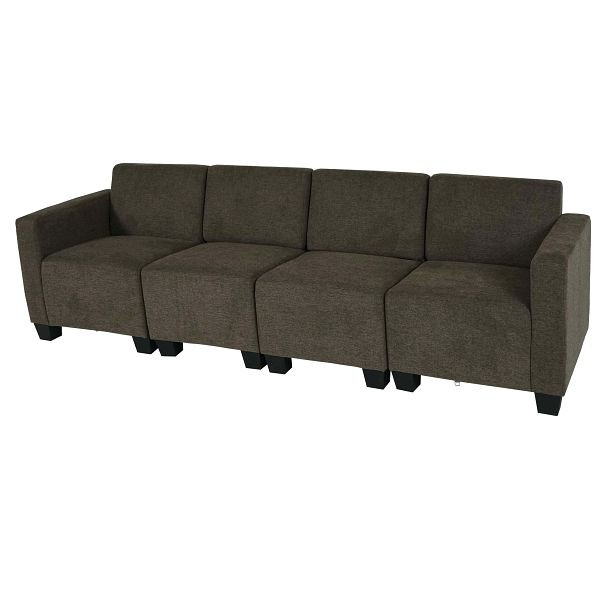 Mendler Canapé modulaire 4 places Couch Lyon, tissu/textile, marron, 2x75615+75616+75617