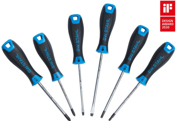 Jeu de tournevis en acier SW, fente + Phillips + profil en T, 6 pièces, 32815L