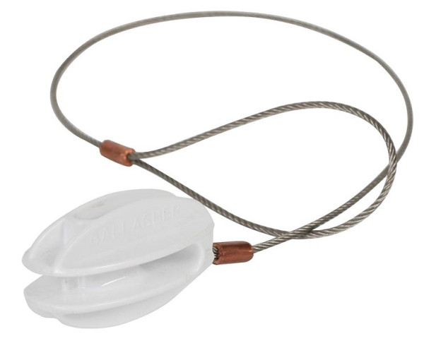 Gallagher Tension Insulator S Renforcé blanc avec fil en acier inoxydable, paquet de 5, 079483