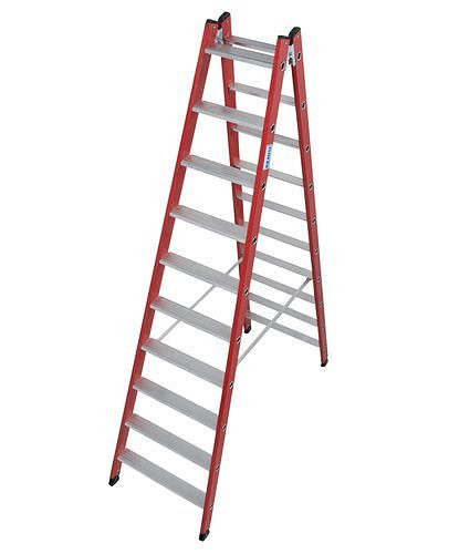 Echelle double DENIOS en plastique, en PRV, 2 x 10 marches, 257-537