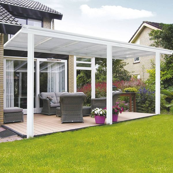HOME DELUXE couverture de terrasse SOLIS - 557 x 303 x 226/278 cm blanc, 6550