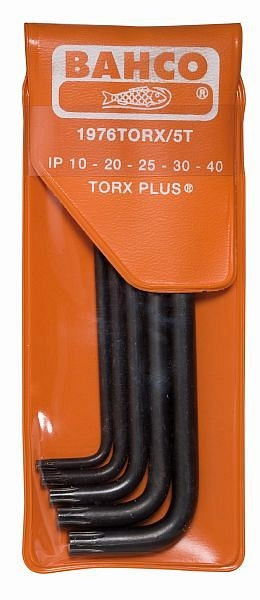 Jeu de tournevis coudés Bahco, 5 pièces, Torx Plus, long, 1976TORX/5T