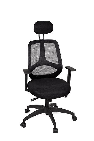 Amstyle chaise de bureau de luxe housse en tissu accoudoir noir, SPM1.121