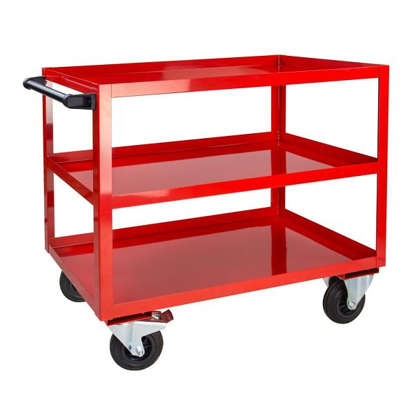 Chariot d'aide au montage ADB à 3 niveaux, couleur : rouge signalisation (RAL 3020), dimensions LxHxP : 1000 x 915 x 500 mm, 21045