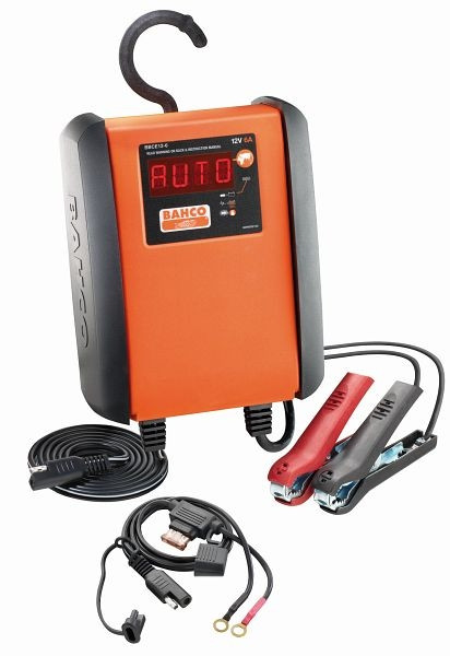 Chargeur et conditionneur de batterie à microprocesseur entièrement automatique Bahco 6 A, 8 étapes pour batteries 12 V (6-130 Ah), BBCE12-6