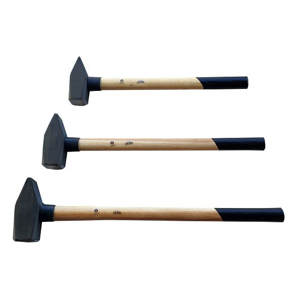 VaGo-Tools Schlosserhammer Hammer Sledgehammer 3/4/5kg chacun 1 manche en bois Jeu de 3 pièces, 233-130/140/150 chacun 1_tv