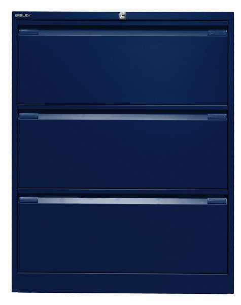 Classeur suspendu Bisley, double rail 3 tiroirs HR, bleu Oxford, DF3639