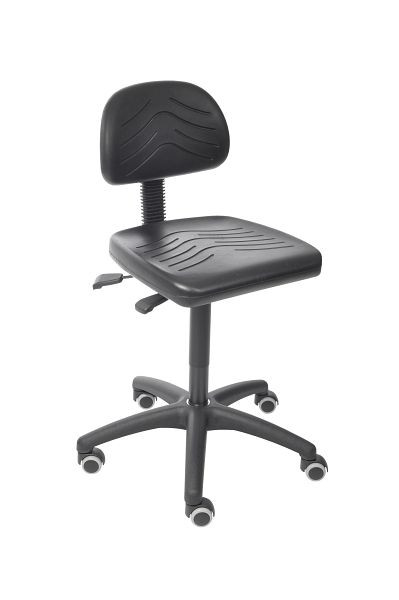 Chaise de travail Lotz "Comfort Series" assise et dossier PU noir, hauteur d'assise 465-655mm, 8530.11