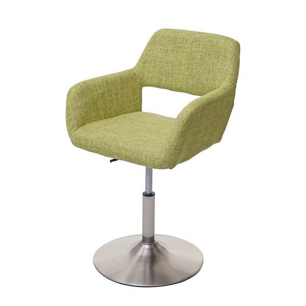 Chaise de salle à manger Mendler HWC-A50 III, chaise de cuisine, années 50 rétro, tissu/textile, vert clair, pied brossé, 63963