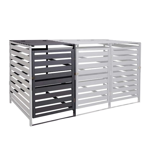 Mendler XL 1-/2-poubelle rallonge de revêtement HWC-H62, poubelle, 110x65x93cm bois massif, anthracite, 73714