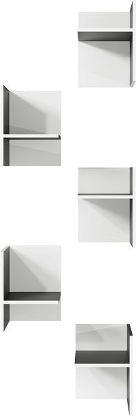 Inserts de compartiment GERMANIA GW-PASADENA 5er 4285, graphite/blanc, 4285-569