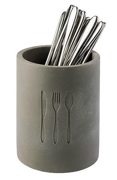 Boîte à couverts APS -ELEMENT-, Ø 11 cm, hauteur : 14 cm, béton, Ø intérieur 9,5 cm, fond adapté aux meubles, 00018