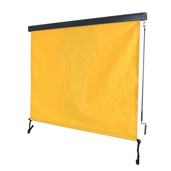 Auvent vertical Mendler HWC-F42, écran de confidentialité pour auvent vertical, store enrouleur extérieur, tissu de protection UV 50, 250x180cm, jaune, 76495