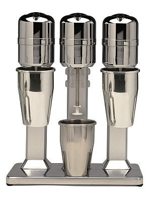 GEPPETTO Frullino Shaker à crème glacée FZ2075/3 avec 3 bols en acier inoxydable à deux vitesses, 46023