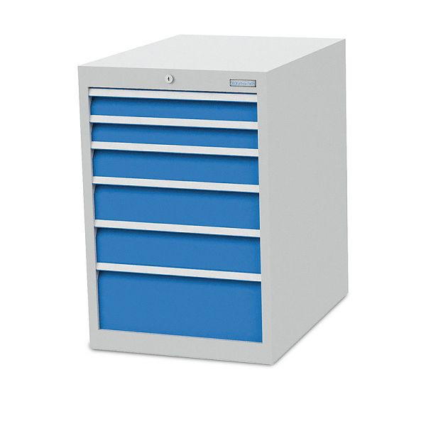 Armoire à tiroirs Bedrunka+Hirth, profondeur 736 mm, R 18-24, 6 x tiroirs, 555 x 736 x 819 mm, hauteur des panneaux en mm : 2x75, 1x100, 2x125, 1x200, 580/2121V10A