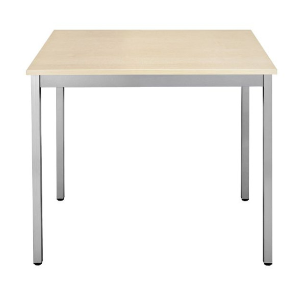 Table polyvalente Bisley MULTI Desking, rectangulaire 19 mm, décor érable MP, structure aluminium, H 740 x L 700 x P 600 mm, MT0706MP300