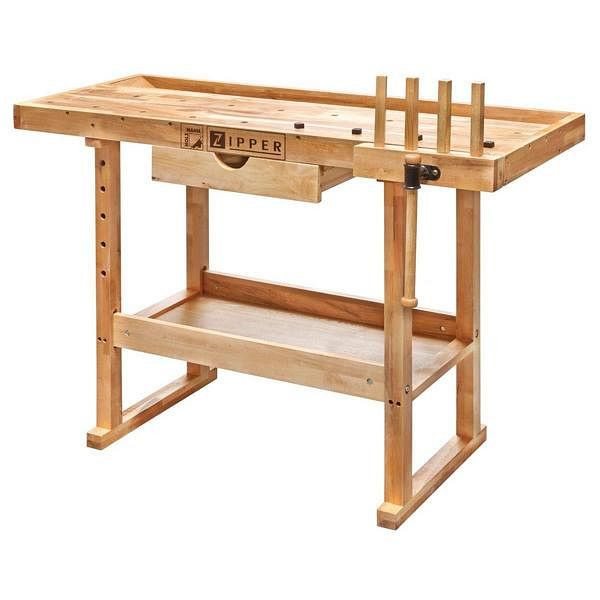 Banc de rabotage Holzmann avec tiroir et mâchoires de serrage, longueur : 1260 mm, WB126
