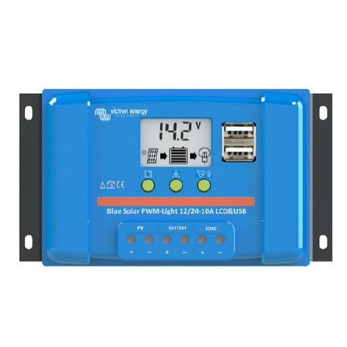 Contrôleur de charge solaire Victron Energy BlueSolar PWM-LCD&USB 12/24V-20A, SCC010020050