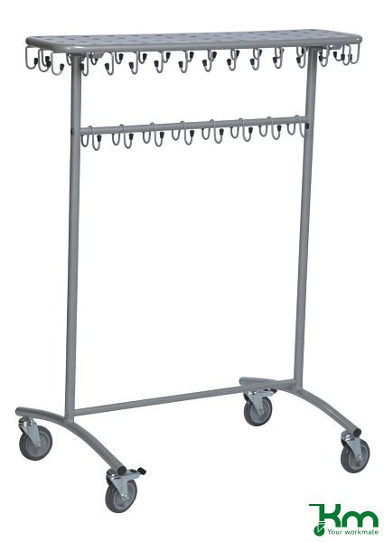 Kongamek Portant, construction légère, 975 x 592 x 1215 mm, gris, 4 roulettes pivotantes dont 2 avec frein, KM30KV