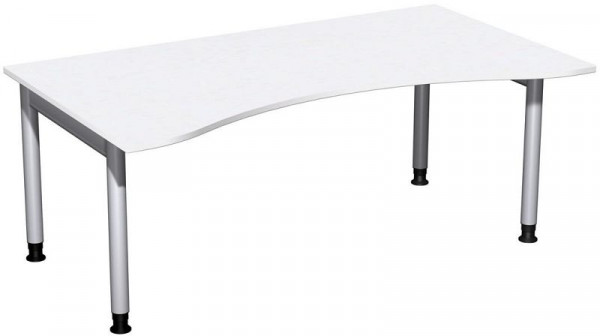geramöbel Bureau ergonomique, réglable en hauteur, 1800x1000x680-820, blanc/argent, N-657337-WS