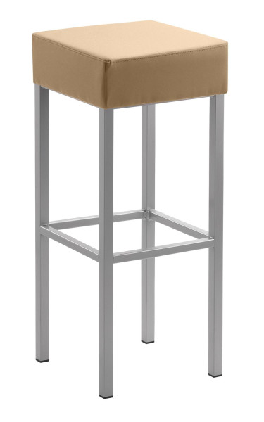 Tabouret Mayer Sitzmöbel , structure argent nacré, assise rembourrée, hauteur d'assise 81 cm, beige, 1123_08_30488