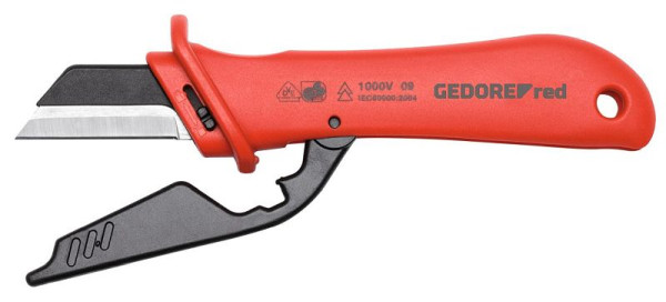 GEDORE couteau à câble rouge VDE longueur de lame 45mm 185mm, 3301416