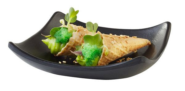 Bol APS -ZEN-, 10,5 x 10,5 cm, hauteur : 3 cm, mélamine, noir, aspect pierre, 0,06 litre, 83727