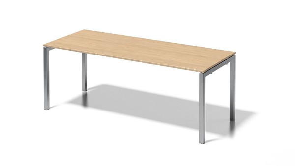 Bureau Bisley Cito, structure en U hauteur fixe 730 mm, H 19 x L 2000 x P 800 mm, érable/argent, DUF2008MP355