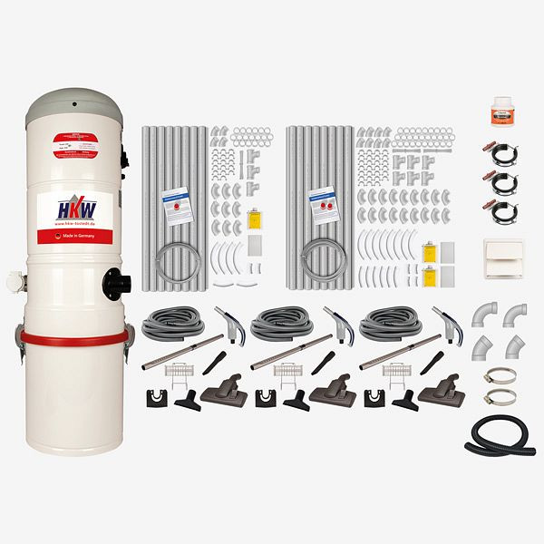 Kit complet HKW LARGE 3 (RETRAFLEX) - 3 prises d'aspiration, tuyau d'aspiration 9 m, 2400109