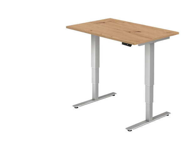 Bureau Hammerbacher XDSM12, 120 x 80 cm, plateau : chêne noueux, épaisseur 25 mm, chant épais en ABS, forme rectangulaire, VXDSM12/R/S