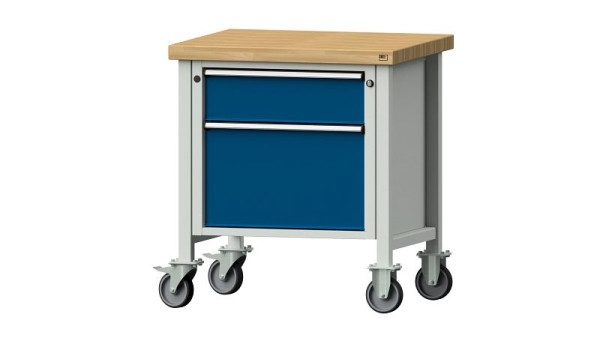 Établis ANKE Établi en caisson, modèle 55 V, 800 x 700 x 900 mm, RAL 7035/5010, BMP 50 mm, 307.035