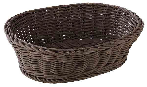 Panier APS, ovale, 25 x 19 cm, hauteur : 6,5 cm, polypropylène, marron, -PROFI LINE-, 50803