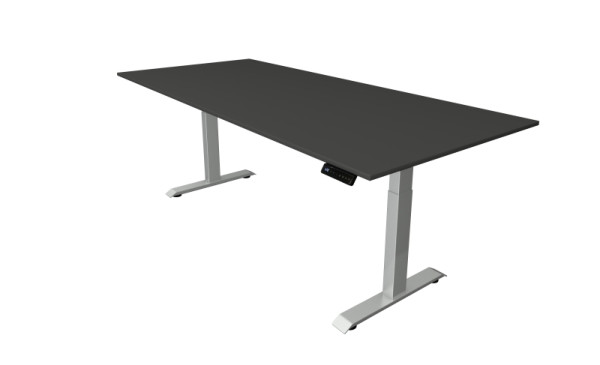 Kerkmann Move 4 table assis/debout, L 2250 x P 1000 mm, base argentée, hauteur réglable électriquement de 640 à 1290 mm, érable, 10041113
