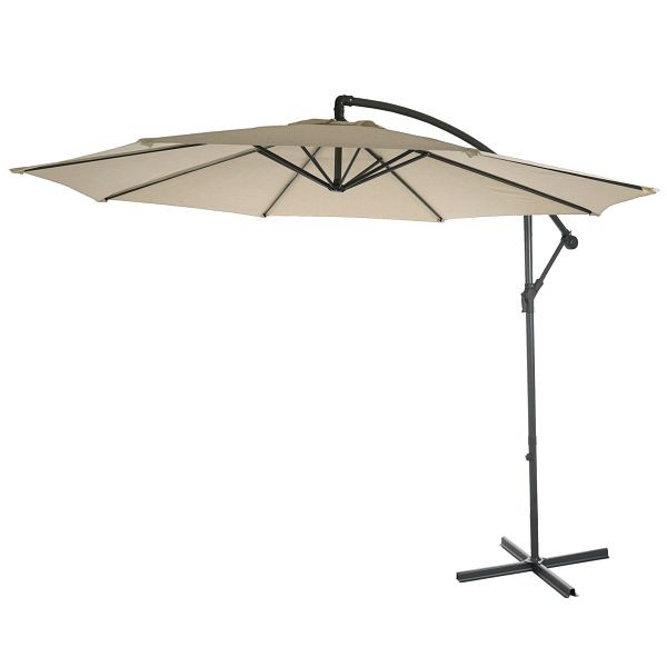 Mendler Acerra parapluie feu tricolore, protection solaire parasol, Ø 3m inclinable, polyester/acier 11kg, crème sans pied, 46812