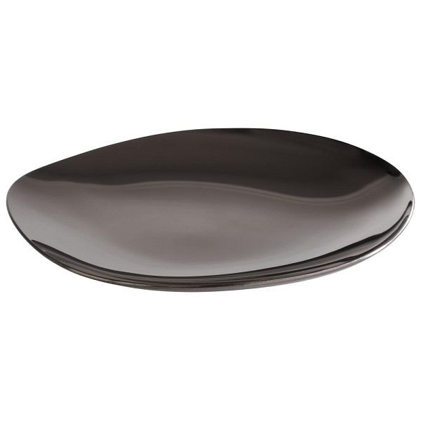 Assiettes APS "PEBBLES", lot de 4, acier inoxydable, revêtement PVD, 9 x 9 cm, hauteur 1 cm, aspect bronze, 40795