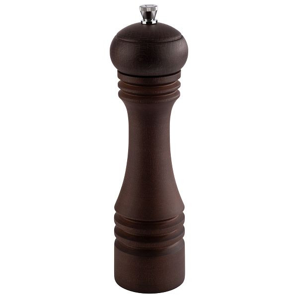 Moulin à sel APS, Ø 6 x 23 cm, bois de hêtre, foncé, broyeur en céramique, degré de mouture réglable en continu, arbre en acier inoxydable, 40577