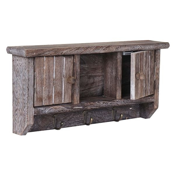 Mendler HWC-A48 clavier, boîte à clés clavier avec portes, bois massif, shabby brown, 50465