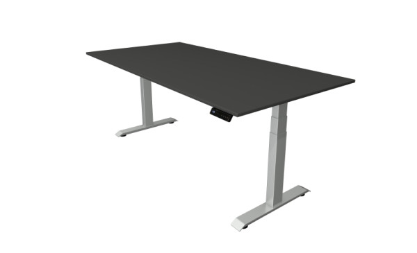 Table assis-debout Kerkmann L 2000 x P 1000 mm, réglable en hauteur électriquement de 640 à 1290 mm, anthracite, 10040913