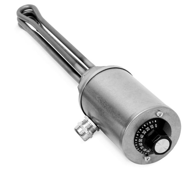 Chauffage à visser Schultze G1 1/2, V2A / V4A, régulateur 0-95°C, 6,0kW profondeur d'immersion 470mm, EHK G112AE06